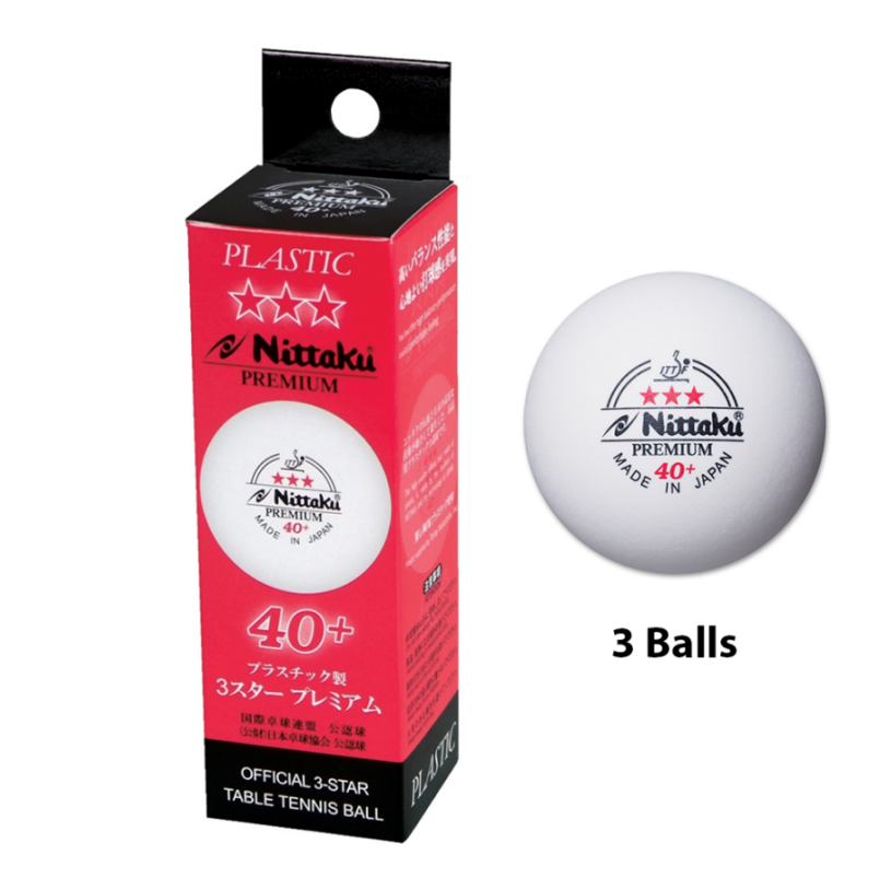 3 x Nittaku 3-Star Premium 40+ Balls
